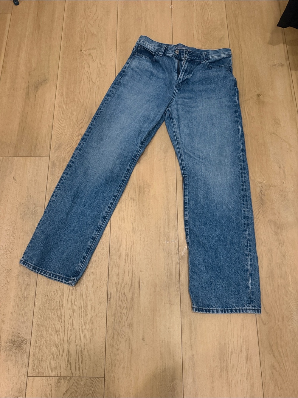 JW ANDERSON Straight Leg Jeans in Medium Blue